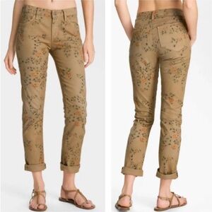 Citizens of Humanity Mandy High Waist Retro Slim Roll Up Jeans in Cliff Floral